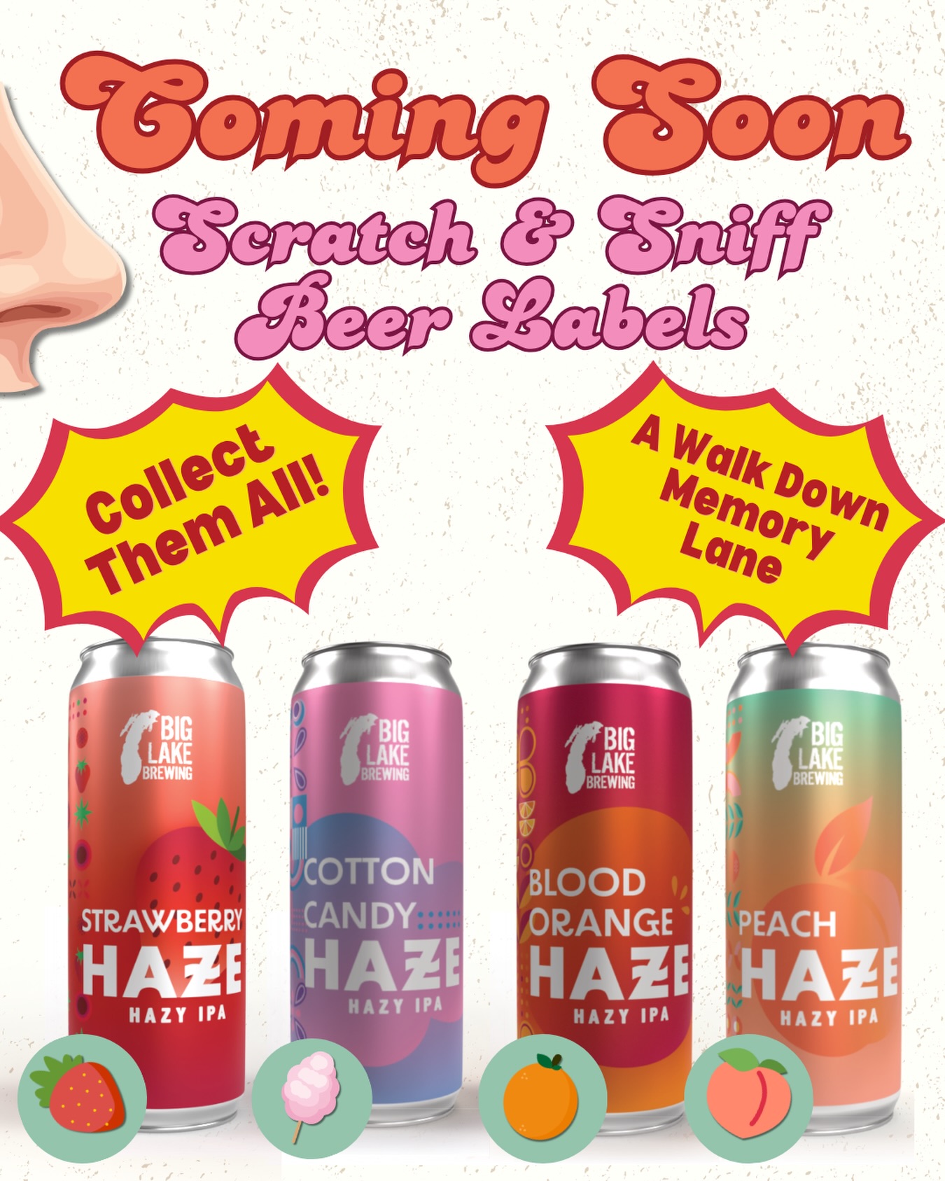 Coming Soon: Scratch & Sniff Beer Labels! 🍓👃

You already know us for our fruity Hazy IPAs, so we figured... why wait until you crack the can to get a whiff? We are bringing the aroma right to the label.

These are going to be extremely limited, so make sure to stock up as soon as they drop! 🍻