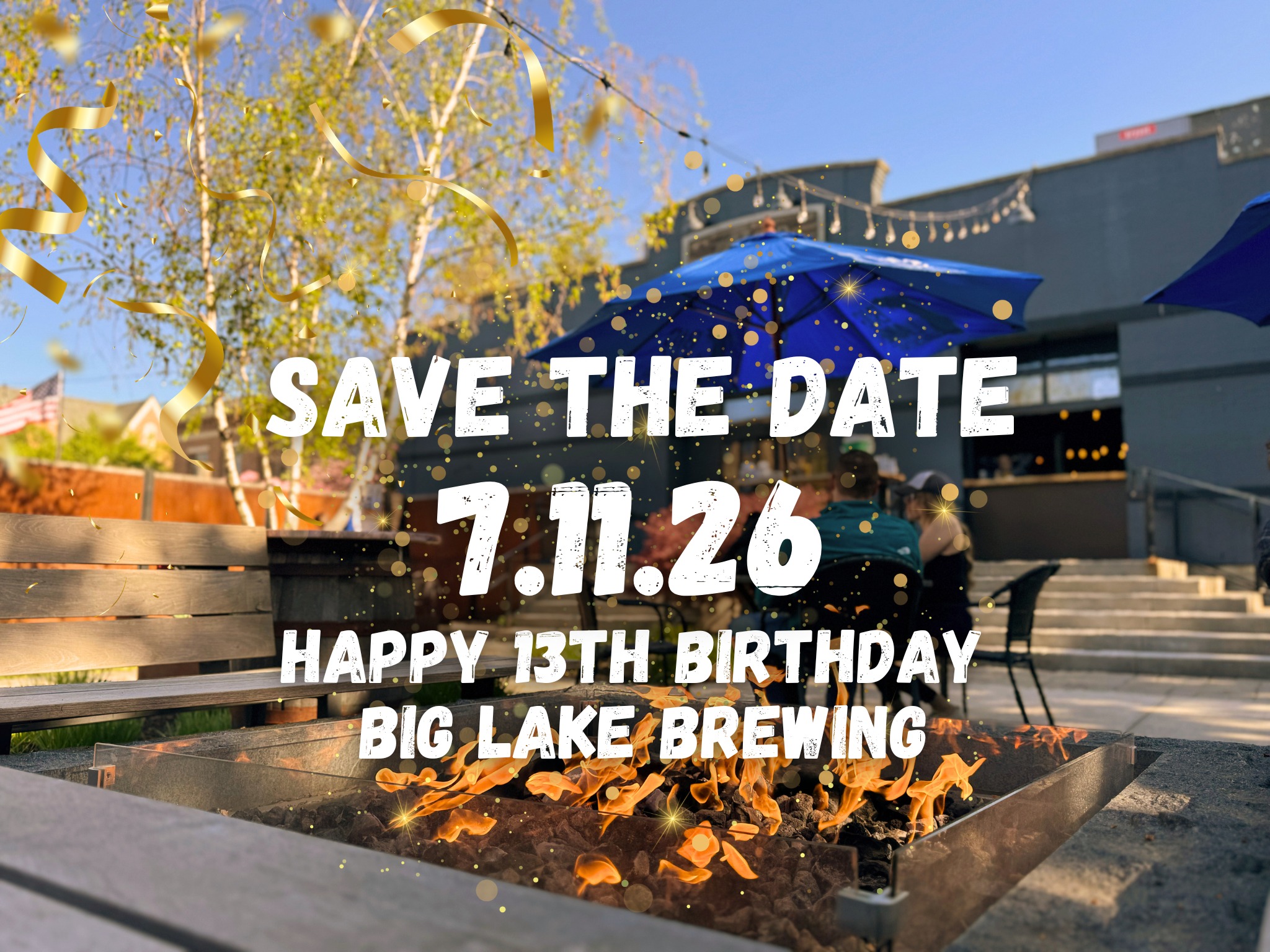 Big Lake Brewing is turning 13! 🎉 Stop by on July 11th from 11am-9pm for a parking lot party with yard games, cold beer, and live music. In addition to our regular food menu GR Pronto Pups will be serving their iconic corndogs and fried Oreos from 2-8pm 🍻 Pro Tip: for maximum comfort during the live music bring your own chair!