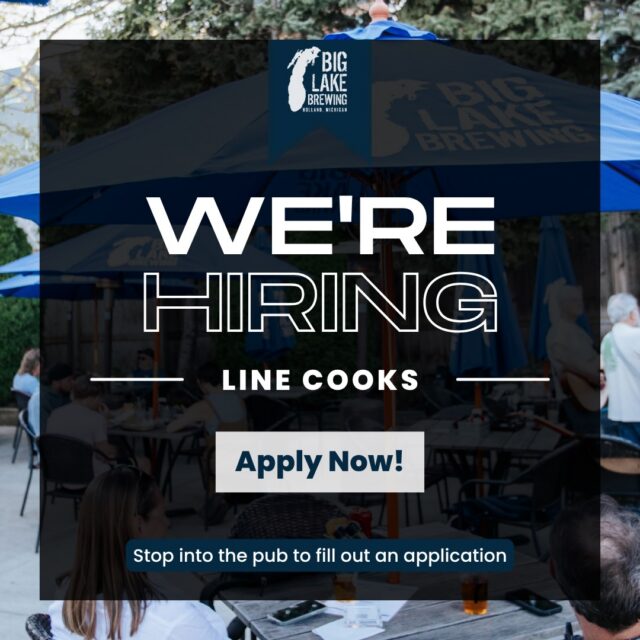 Looking for a summer job? Come work in the Big Lake Brewing kitchen 🍻 Stop by the pub to grab an application!