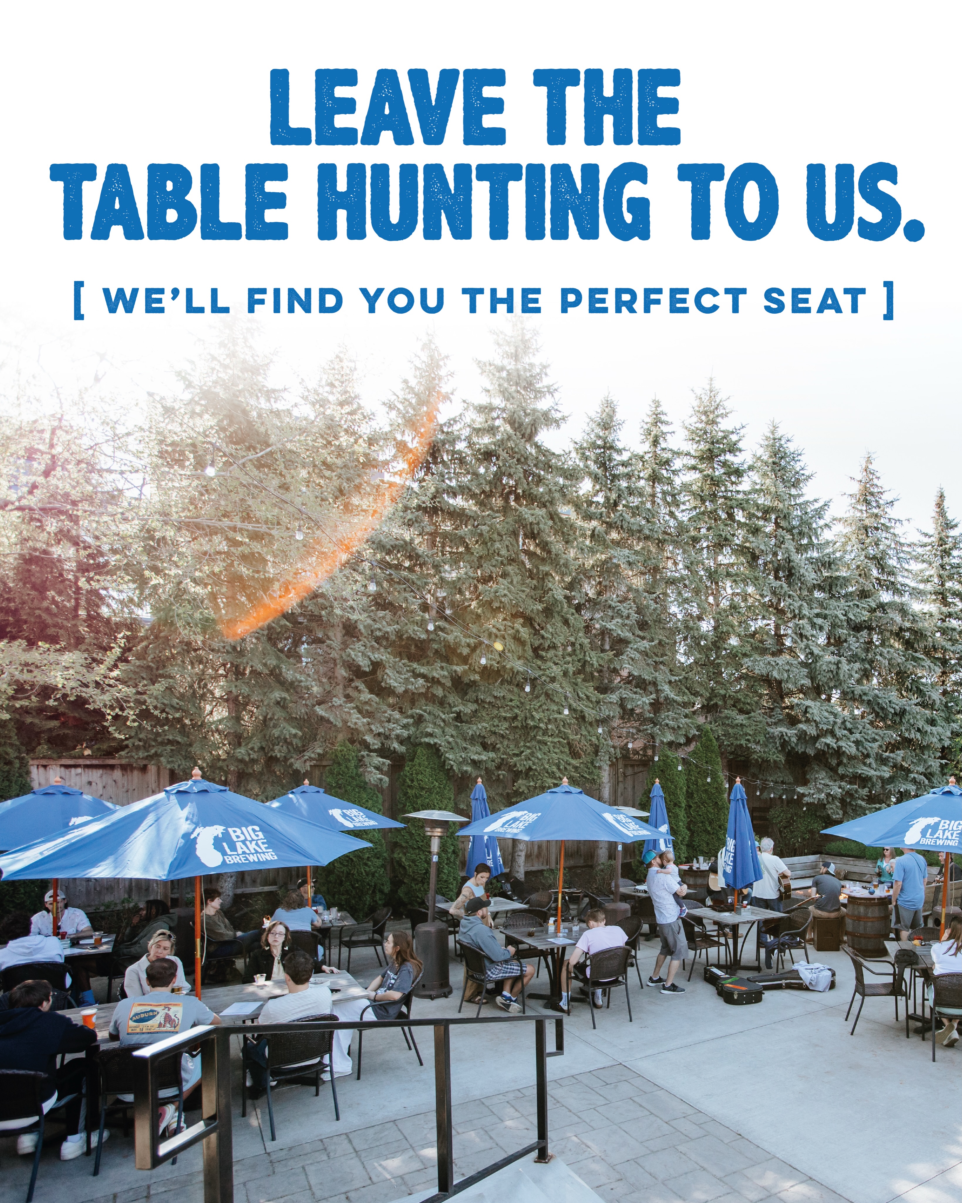 🚨 Patio Update 🚨

Starting June 29, we’re giving our patio experience an upgrade.

Instead of first come, first served seating, simply check in with our host when you arrive. We’ll get you to the best available table and take care of the rest.

Less wondering. Less waiting. More enjoying.

See you on the patio. ☀️🍺