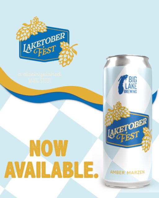 Your favorite seasonal beer is now available across the state of Michigan!

Laketoberfest is a traditional marzen style beer with just a touch of balancing hops and lagered for a clean finish. Coming in at 5.3% ABV, this brew has been enjoyed at the pub for years and now you can find it at your nearest retailer where you get your Big Lake favorites 🍻 You won’t want to miss this limited release!