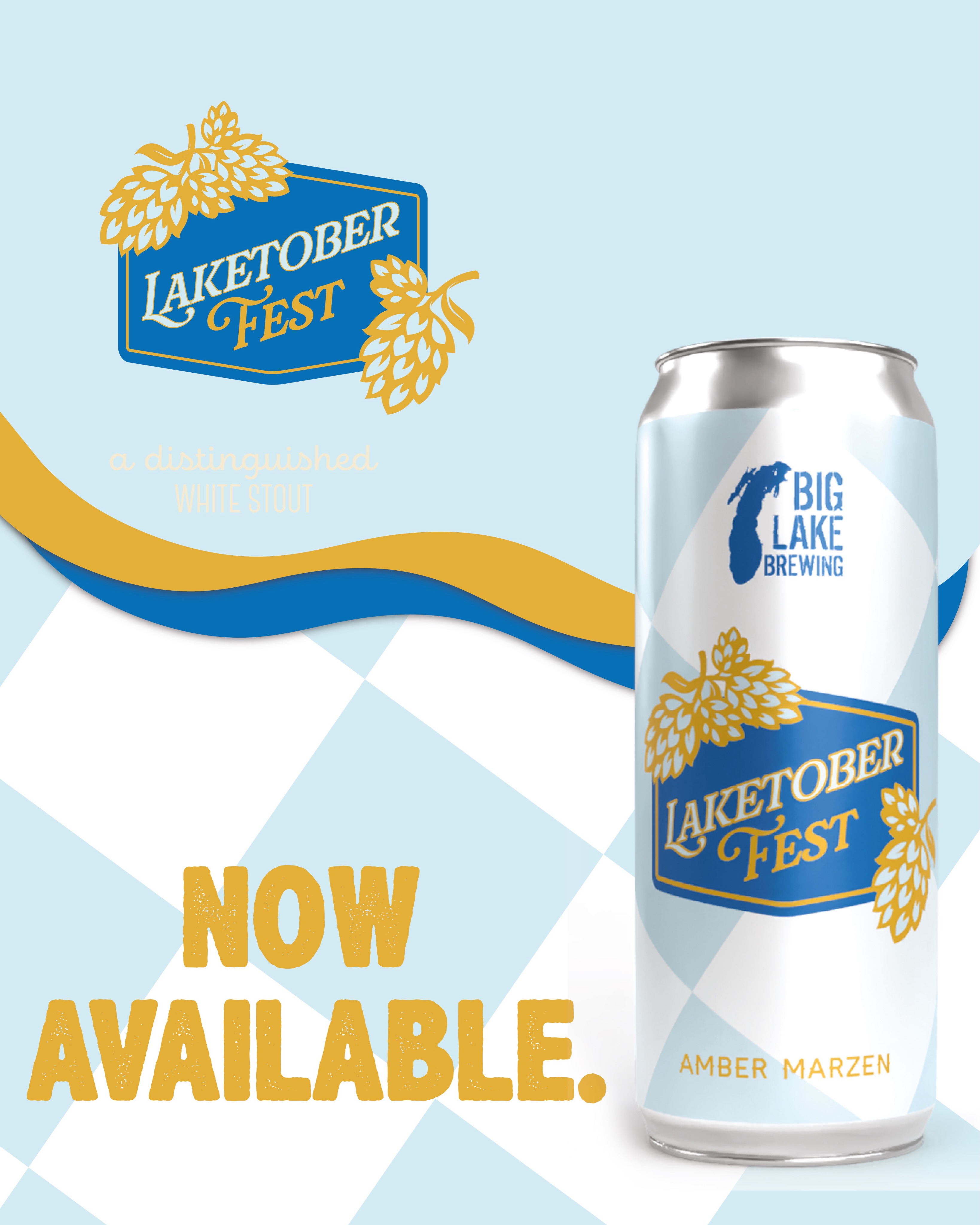Your favorite seasonal beer is now available across the state of Michigan!

Laketoberfest is a traditional marzen style beer with just a touch of balancing hops and lagered for a clean finish. Coming in at 5.3% ABV, this brew has been enjoyed at the pub for years and now you can find it at your nearest retailer where you get your Big Lake favorites 🍻 You won’t want to miss this limited release!